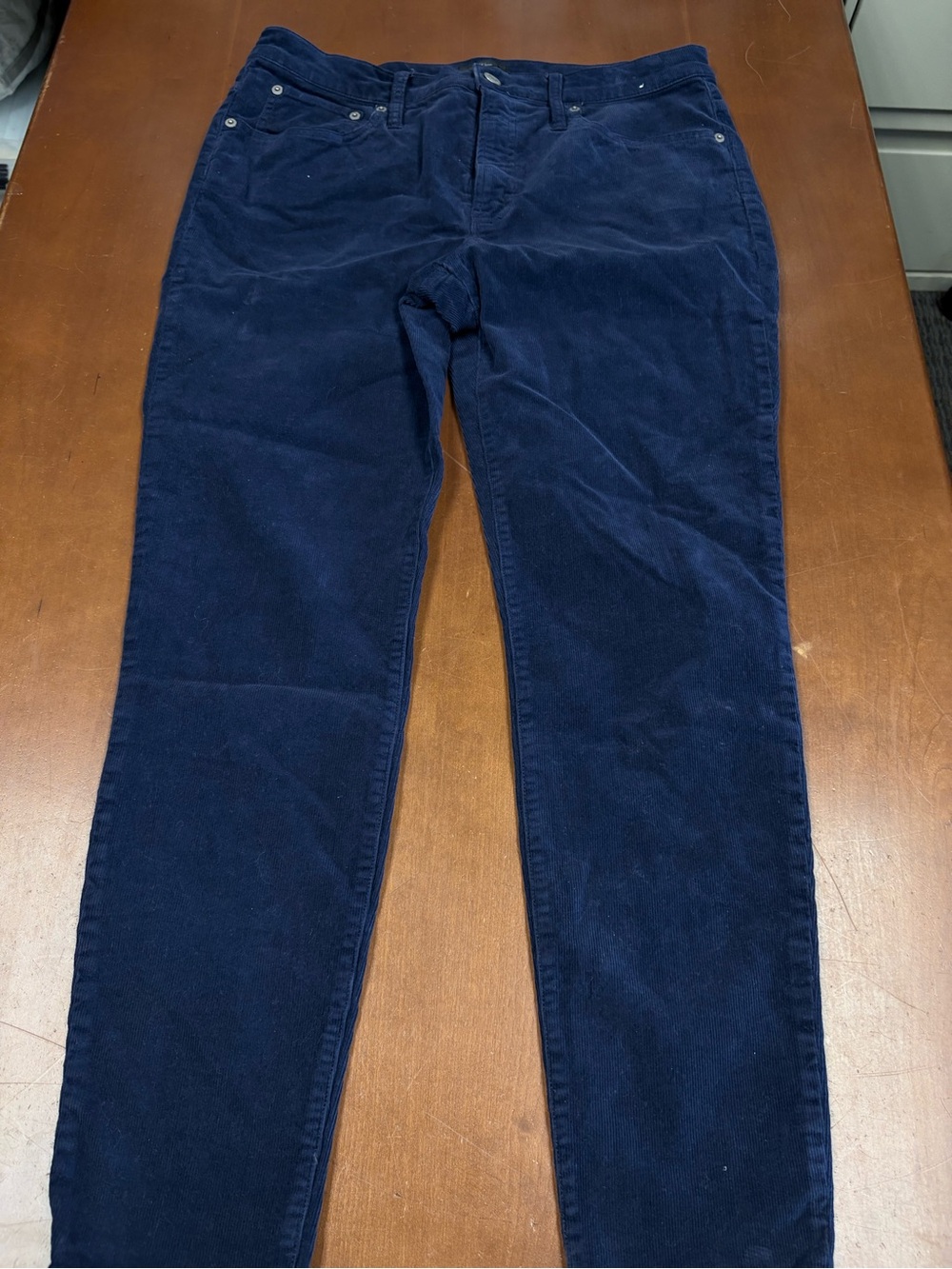 J. Crew Dark Navy Corduroy Straight-Leg Pants